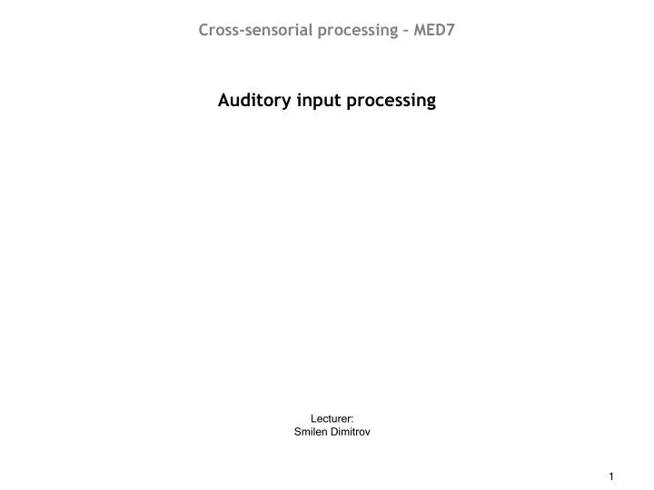 auditory input processing