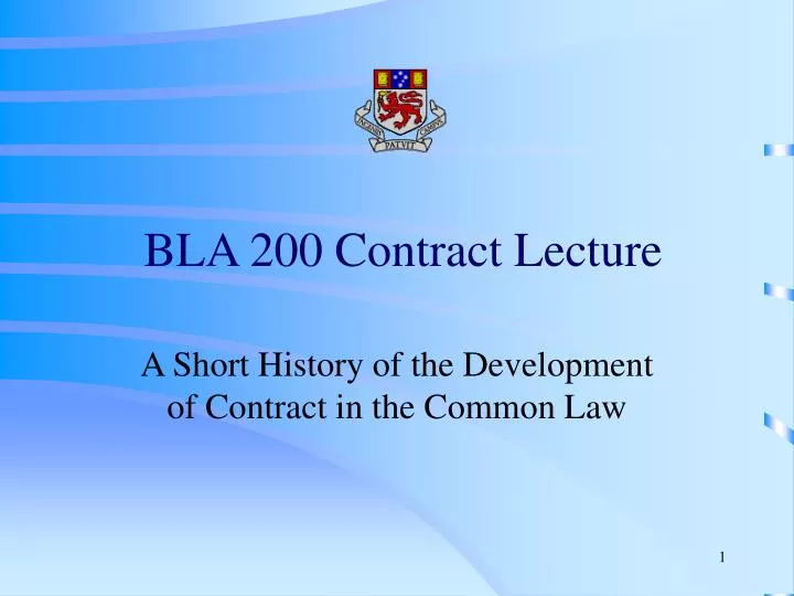 bla 200 contract lecture