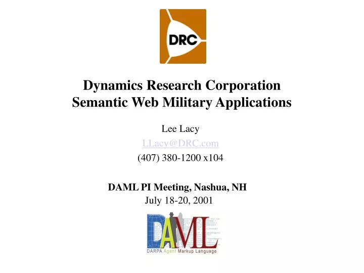 dynamics research corporation semantic web military applications