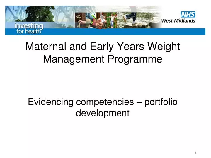 maternal and early years weight management programme evidencing competencies portfolio development