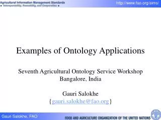 Examples of Ontology Applications