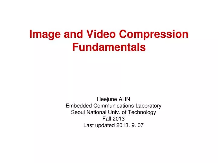 image and video compression fundamentals