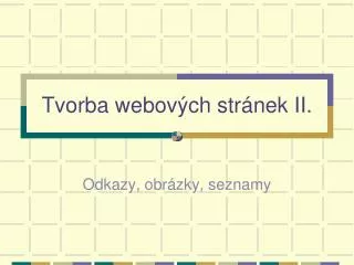 tvorba webov ch str nek ii
