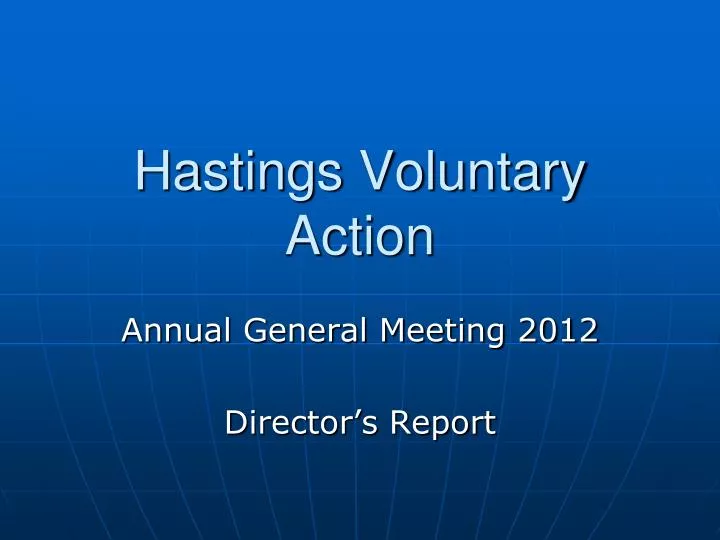 hastings voluntary action