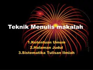 teknik menulis makalah
