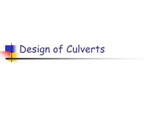 Design of Culverts