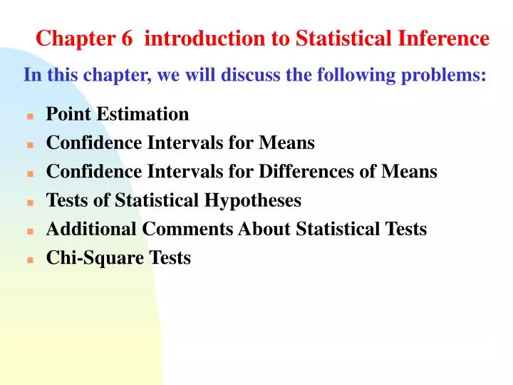 chapter 6 introduction to statistical inference