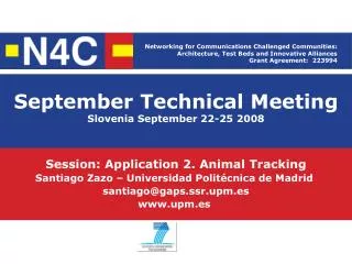 September Technical Meeting Slovenia September 22-25 2008