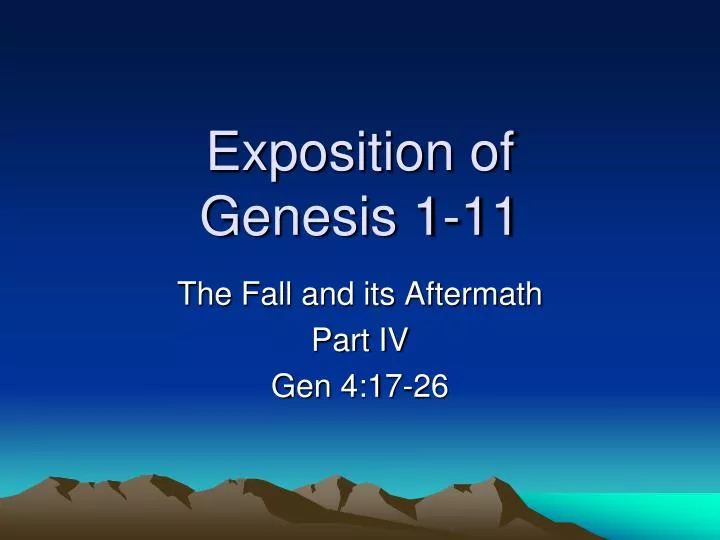 exposition of genesis 1 11