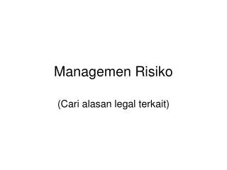 managemen risiko