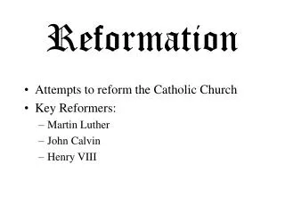 Reformation