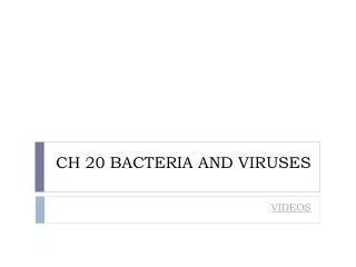 CH 20 BACTERIA AND VIRUSES