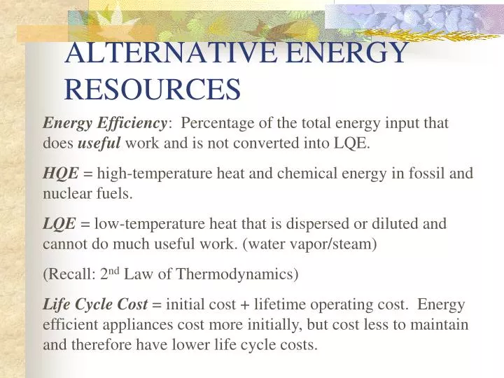 alternative energy resources