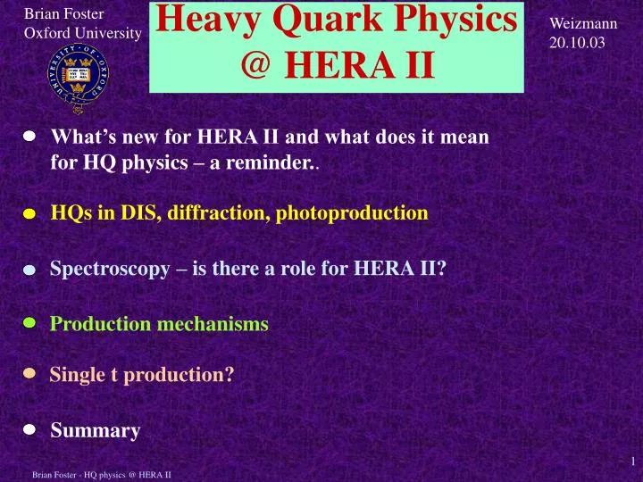 heavy quark physics @ hera ii