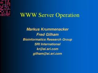 WWW Server Operation