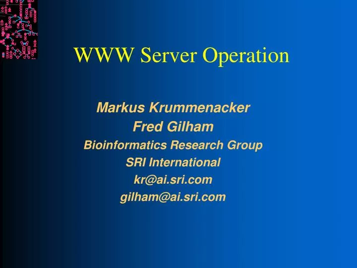 www server operation