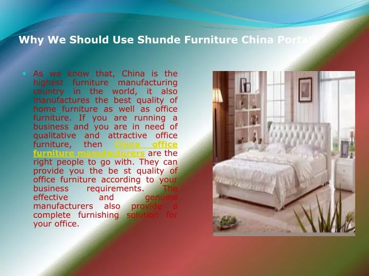 why we should use shunde furniture china portal