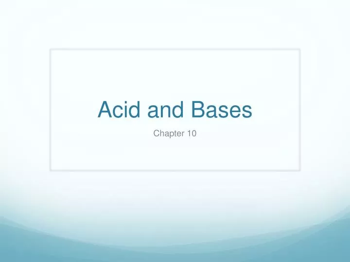 acid and bases