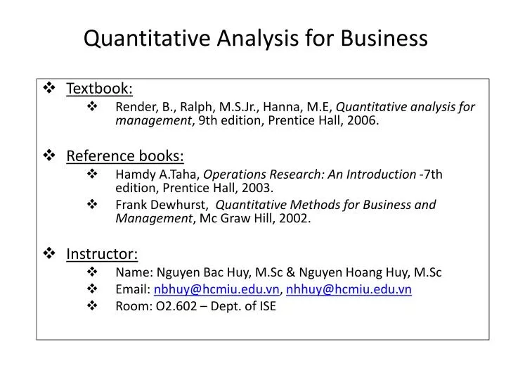 quantitative analysis for business