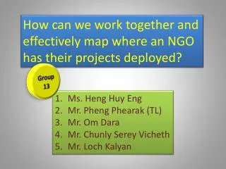 How can we work together and effectively map where an NGO has their projects deployed?
