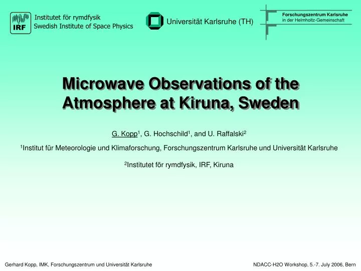 microwave observations of the atmosphere at kiruna sweden