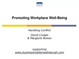 Promoting Workplace Well-Being