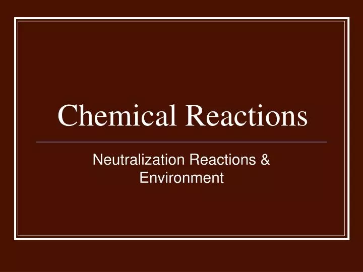 chemical reactions