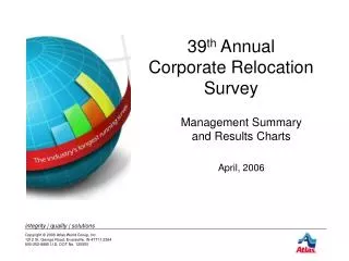 39 th Annual Corporate Relocation Survey