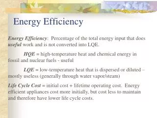 Energy Efficiency