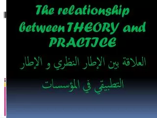 the relationship between theory and practice