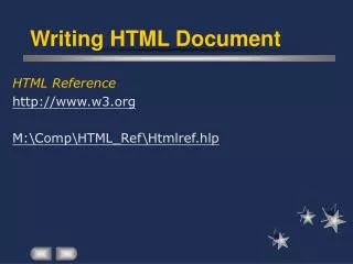 Writing HTML Document