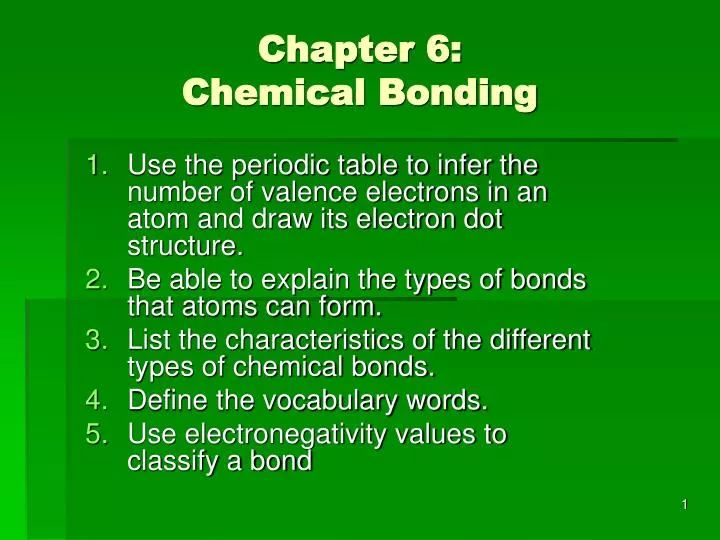 chapter 6 chemical bonding