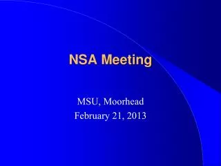 NSA Meeting