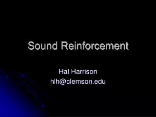 Sound Reinforcement