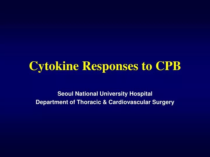 cytokine responses to cpb