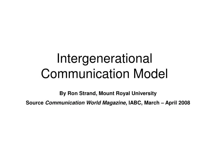 intergenerational communication model