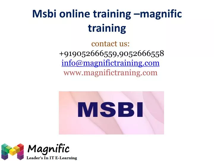 msbi online training magnific training