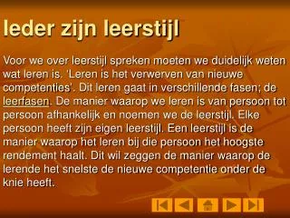 ieder zijn leerstijl