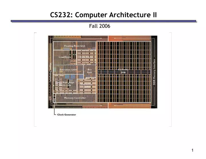 cs232 computer architecture ii