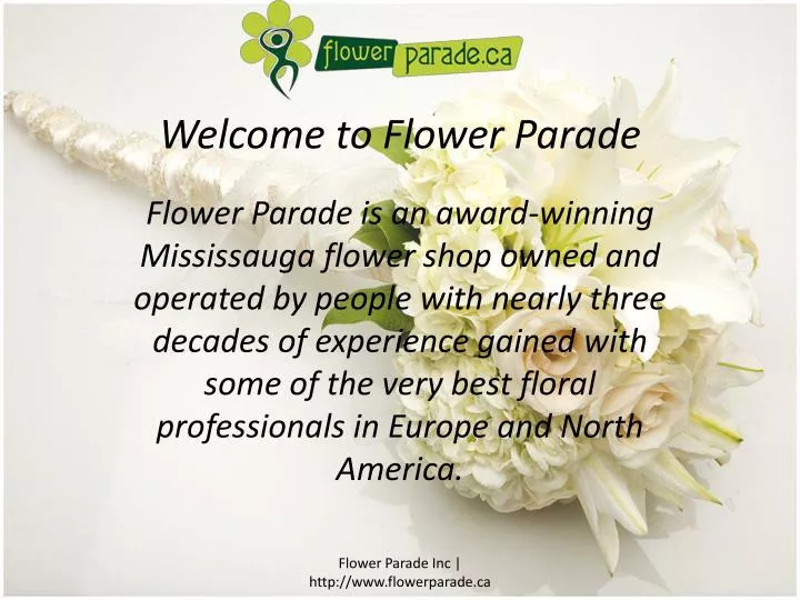 welcome to flower parade