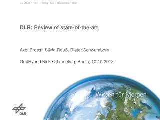 DLR: Review of state-of-the-art