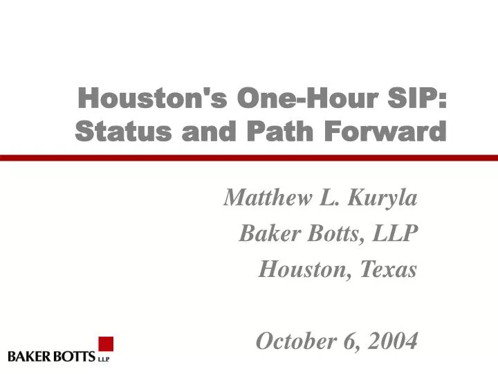 houston s one hour sip status and path forward