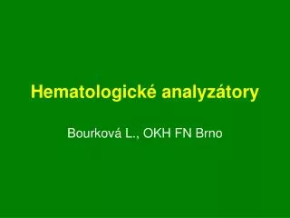hematologick analyz tory