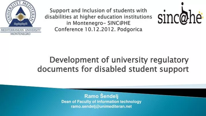 development of university regulatory documents for disabled student support
