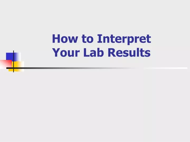 how to interpret your lab results