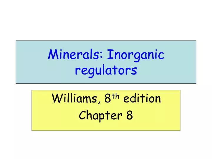 minerals inorganic regulators