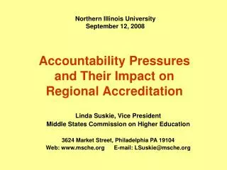 Accountability Pressures and Their Impact on Regional Accreditation