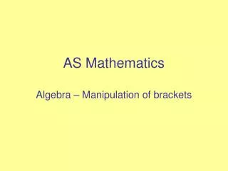 AS Mathematics