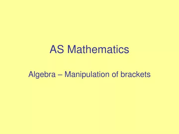 as mathematics