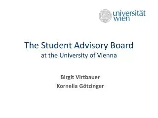 The Student Advisory Board at the University of Vienna